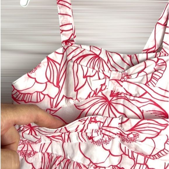 JANIE AND JACK Peony Double Knot Jumpsuit Floral Wide Leg Cotton Romper Size 3 - Picture 4 of 12